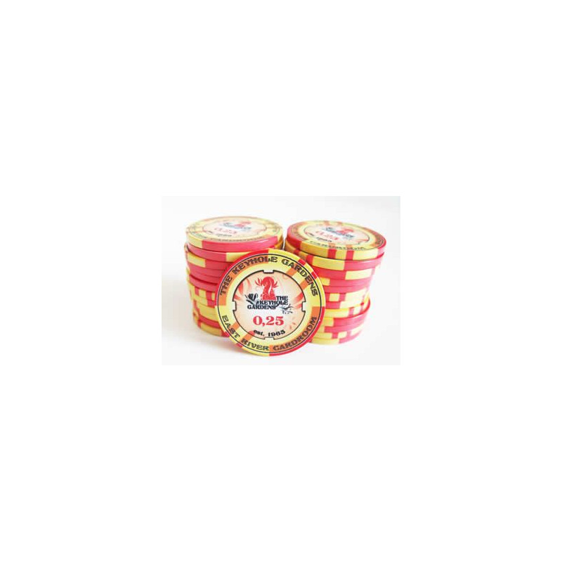 jetons de poker en ceramique 0,25 garden