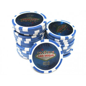 jeton de poker las vegas bleu foncé 10