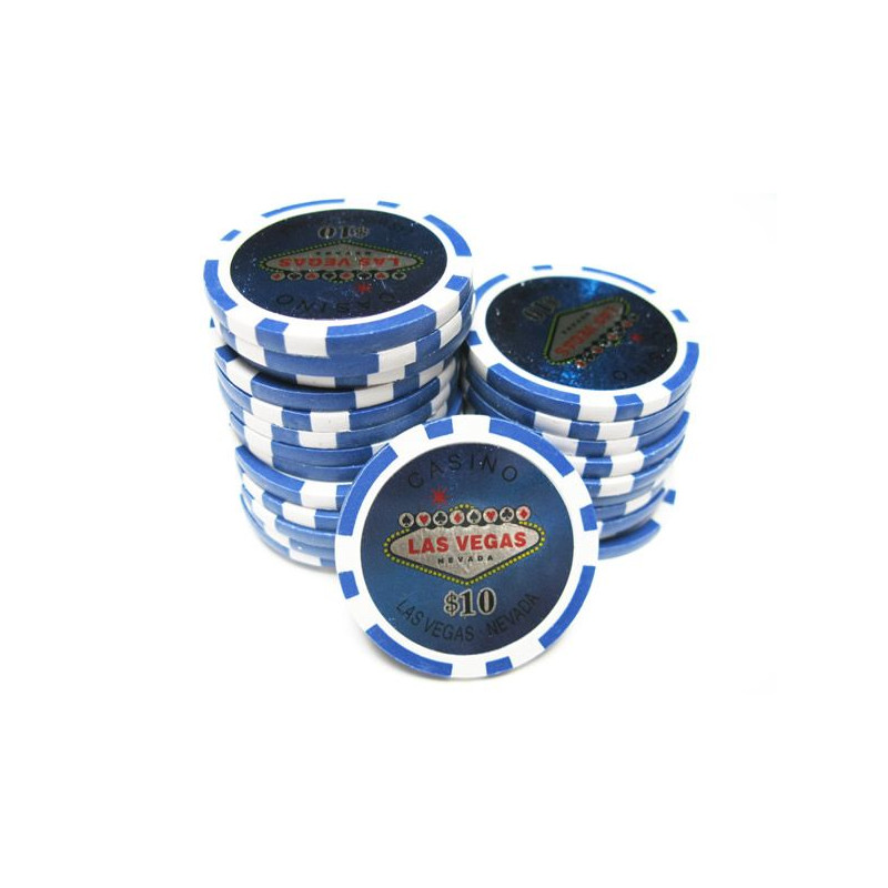jeton de poker las vegas bleu foncé 10