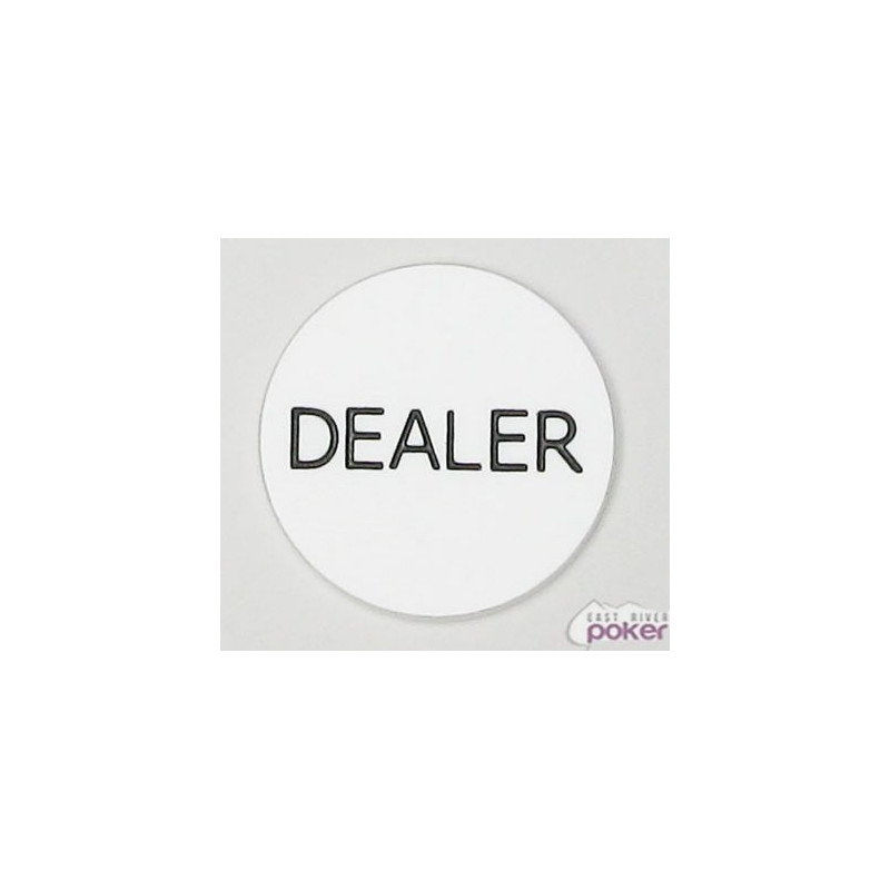 bouton poker dealer blanc