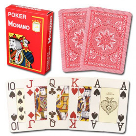 jeu de cartes de poker modiano rouge