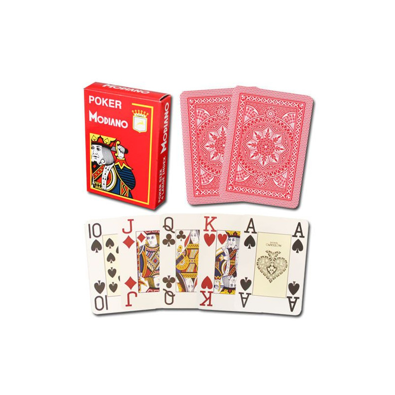 jeu de cartes de poker modiano rouge