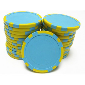 jeton bicolore jaune bleu pour personnalisation