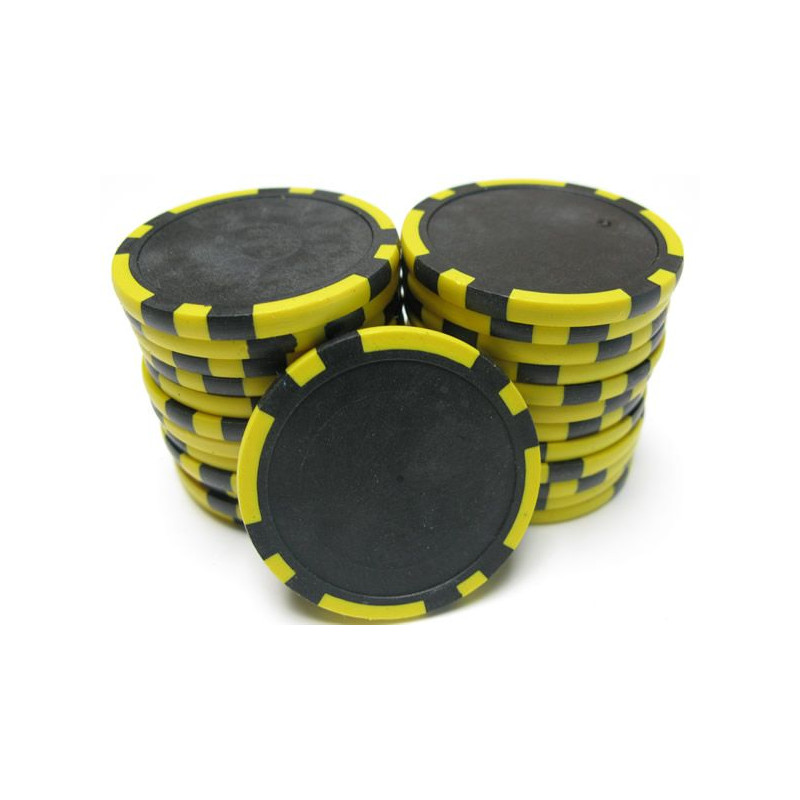 jetons de poker a personnaliser jaune et noir