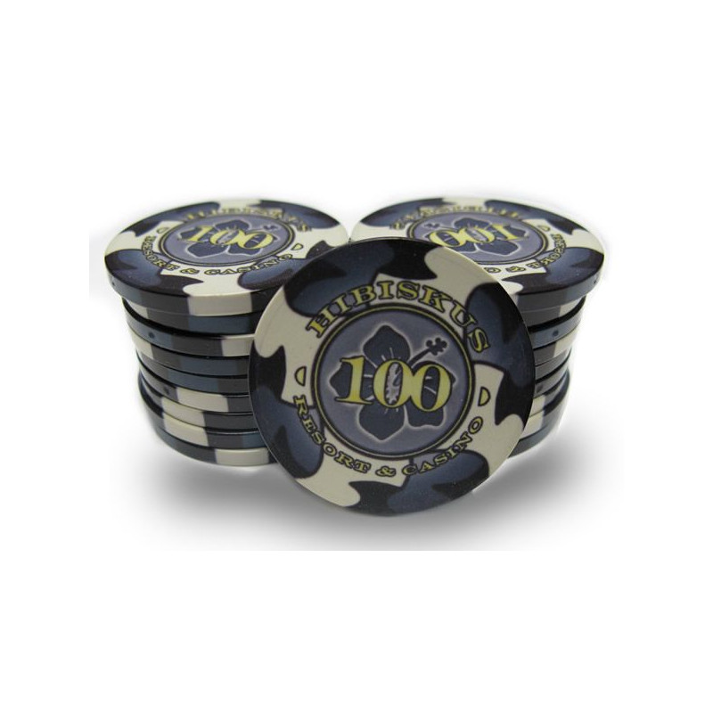 jeton de poker ceramique hibiscus 100