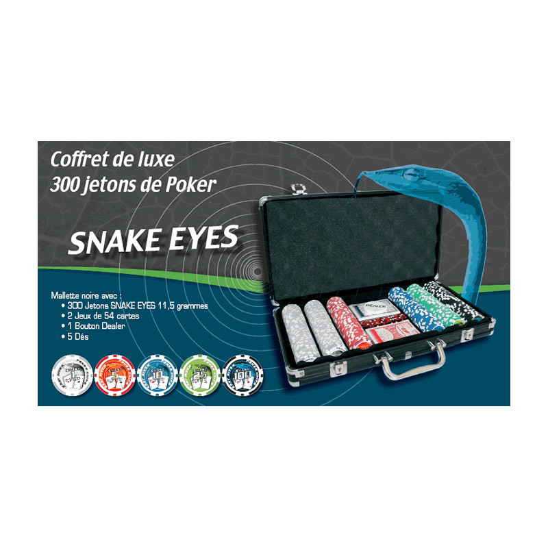 malette noire 300 jetons poker snake