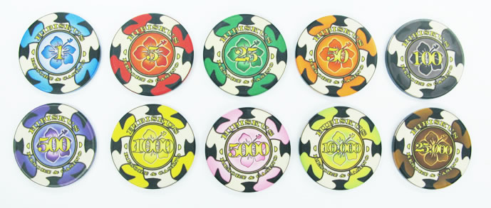 Jetons ceramiques hibiscus